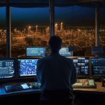 Sicherheitsleitstelle einer Ölraffinerie zur Überwachung und Koordination sicherheitsrelevanter Prozesse.