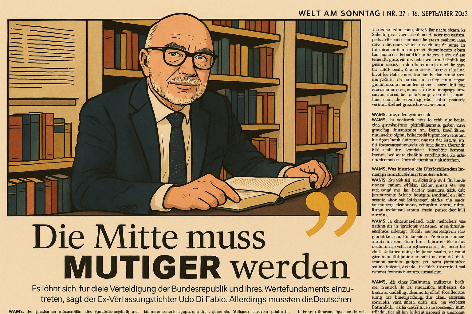 Der Staatsrechtler Udo Di Fabio betont in seinem Interview mit der WamS, dass die Deutschen wieder lernen müssten, für ihre Gesellschaft einzutreten. Was das für das "Mindset Bevölkerungsschutz" bedeutet, wird erörtert