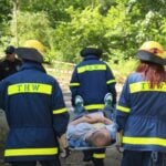 Katastrophenschutzübung Berlin: Über 60 Statisten spielten ihre Rolle als Opfer der Katastrophe. Die THW-Kräfte retteten insgesamt 38 davon.