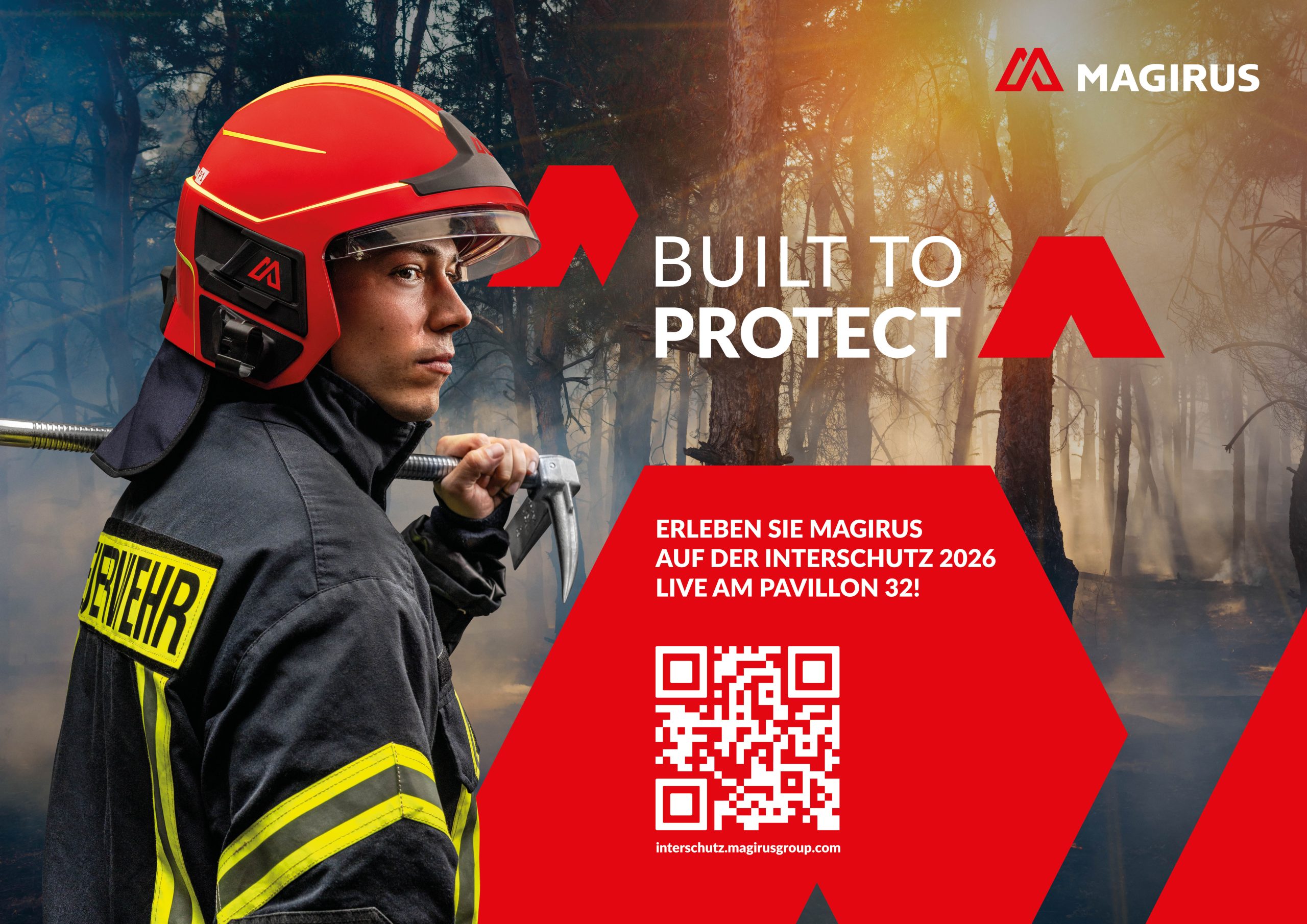 Magirus Auftritt auf der Interschutz 2026 unter dem Motto "Built to Protect"