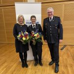 Nancy Faeser, Claudia Crawford und Karl-Heinz Banse (v.l.n.r.) auf der Tagung des Förderkreises und Beirats des Deutschen Feuerwehrverbandes (DFV).