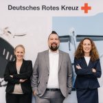 Das neue Führungsteam von DRK Flugdienst und DRK Assistance (v.l.n.r.): Nadine Stollenwerk, Sebastian Pohl und Petra Coenen.