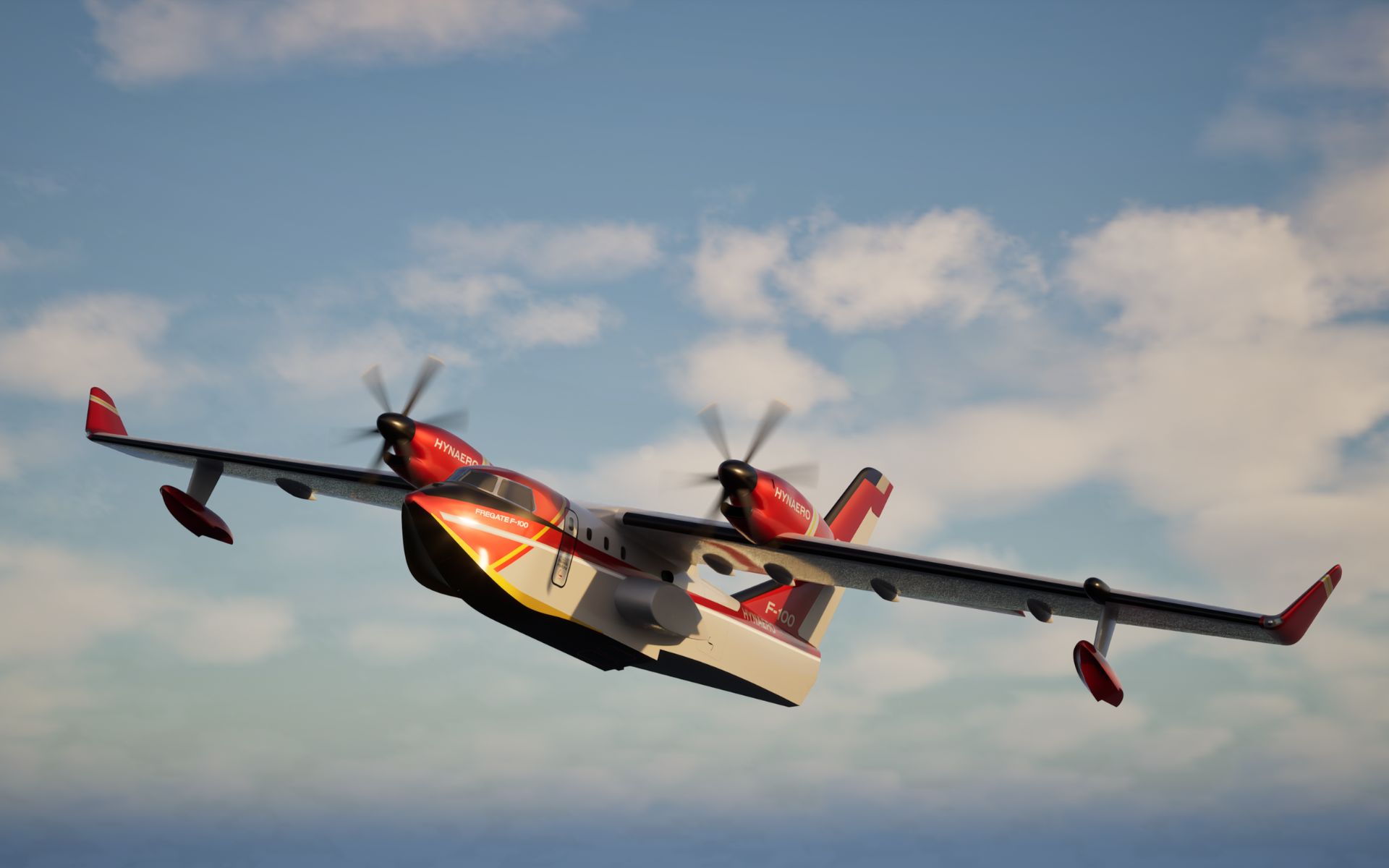 Konkurrenz auf dem Markt der amphibischen Löschfluguzeuge: Airbus und Hynaero aus Frankreich arbeiten an der Fregate-F100.