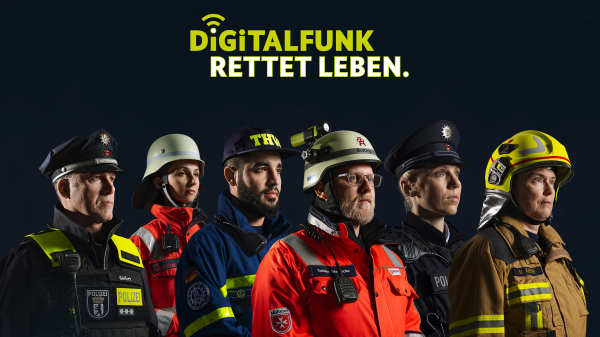 Einsatzkommunikation: Illustration zur Kampagne: "Digitalfunk Rettet Leben"