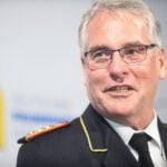 DFV-Präsident Karl-Heinz Banse beim Berliner Abend der deutschen Feuerwehren in der Feuerwache Tiergarten der Berliner Feuerwehr. Forderungen zum Zivilschutz und Katastrophenschutz