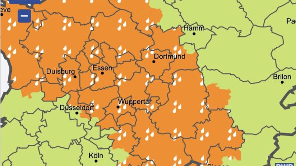 Entwarnung durch den Deutschen Wetterdienst (DWD): Der stärkste Niederschlag durch den Starkregen ist überstanden. Nun geht der Blick auf die Pegelstände der Flüsse.