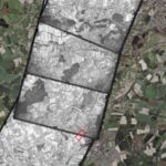 Deutscher Bildflug über Schleswig-Holstein 1962: Das rot umrissene Flurstück markiert das Grundstück des heutigen LfU. Kampfmittel