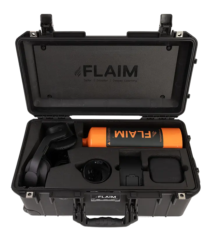 FLAIM FEX wird in einem mobilen Koffer geliefert.