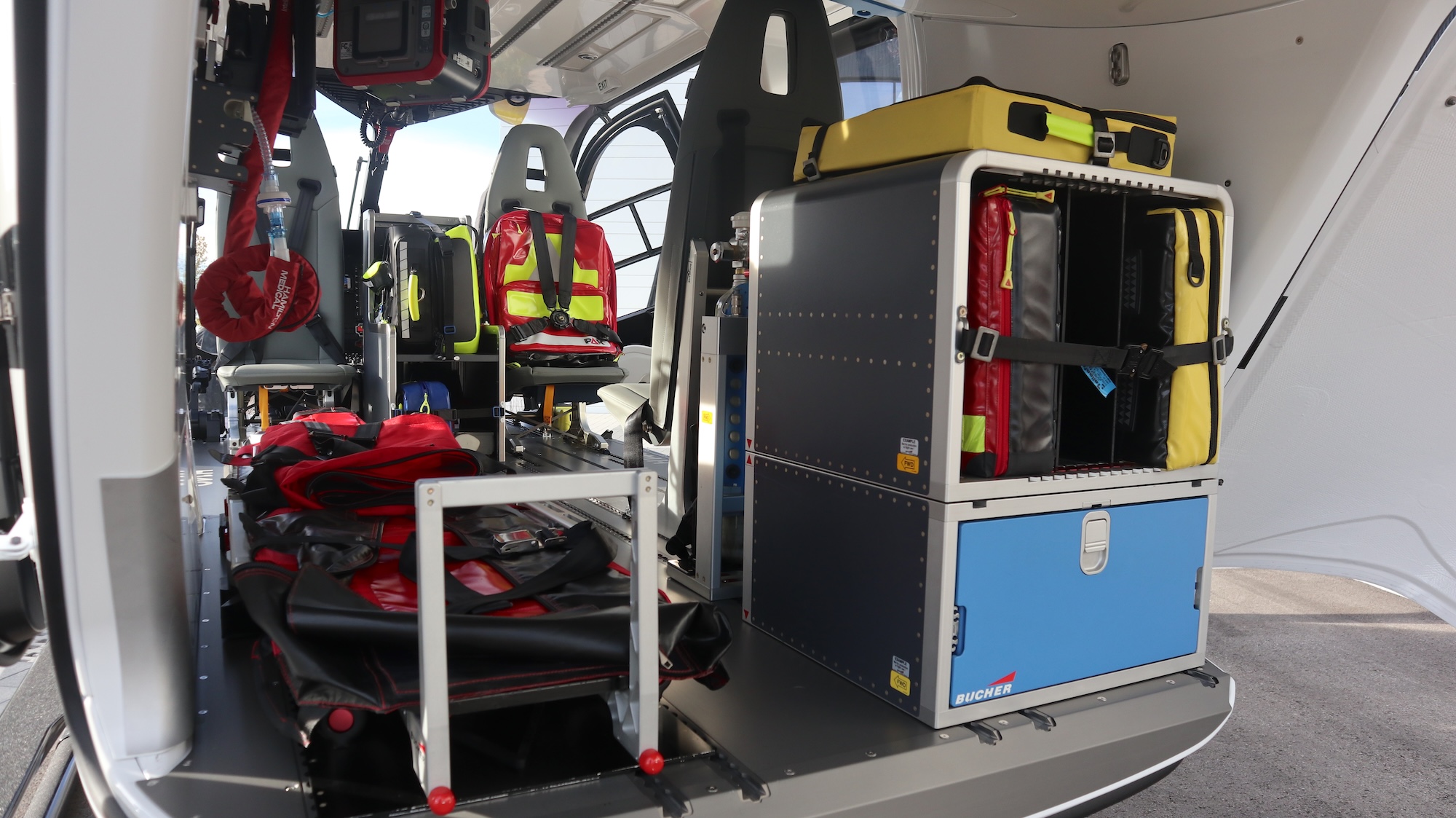 So könnte die Ausstattung für die Luftrettung im H140 aussehen.