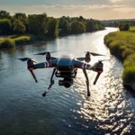 Eine Drohne (Unmanned Autonomous Vehicles, UAV) flog von Hamburg entlang der Unterelbe bis nach Neuwerk .