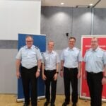 Neuer Regionsbrandmeister für Hannover: Alte und neue Führung Karl - Heinz Mensing, Sebastian Osterwald, Nils Wellmanns und Tobias Jacob
