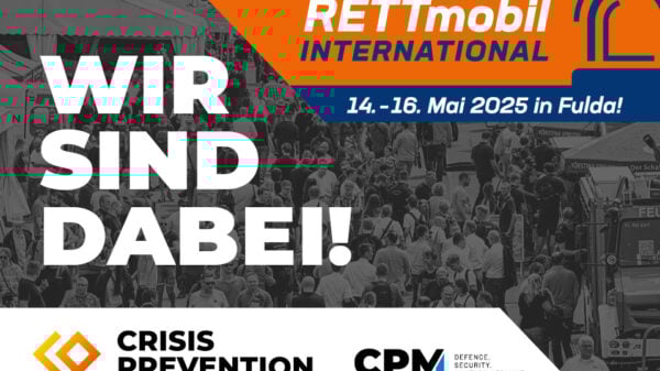 Das Team der Crisis Prevention nimmt an der RETTmobil 2025 teil.