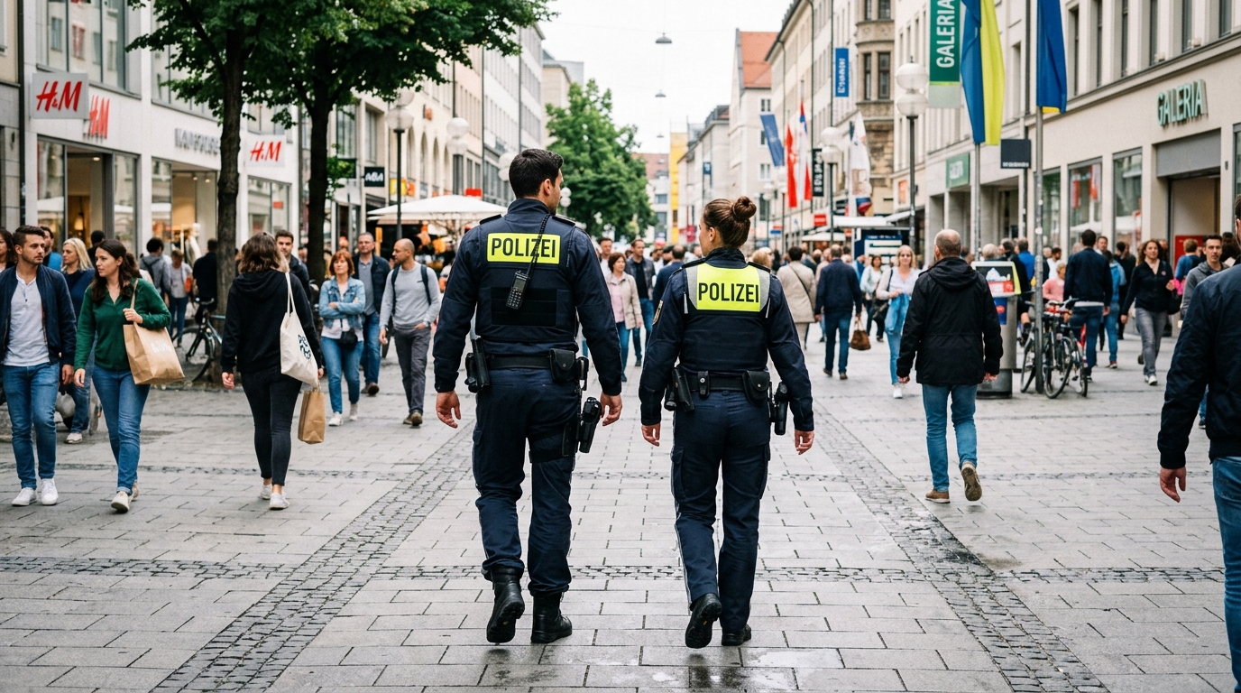 Sicherheit durch Sichtbarkeit: Fußstreifen im Ulmer Stadtgebiet sollen das Sicherheitsgefühl der Bevölkerung stärken.