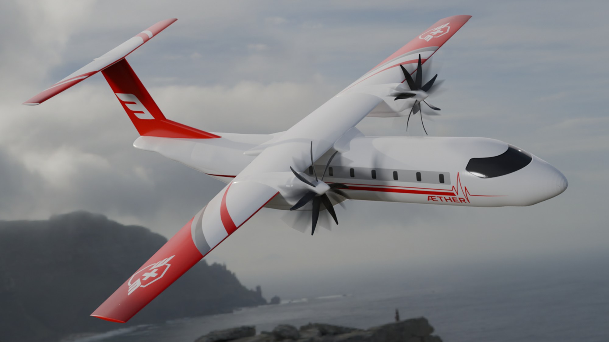 AETHER ist ein vielseitiges zweimotoriges Turboprop-Rettungsflugzeug für den Transport von bis zu 19 Patientinnen und Patienten. Die Kabinenaufteilung ist äußerst flexibel und verfügt über ein umbaubares Design mit Schnellwechselschienen und Drop-Pin-Sitzschienenadaptern, die eine schnelle Umkonfiguration an unterschiedliche Einsatzanforderungen ermöglichen. Eine große Hecktür ermöglicht ein schnelles und effizientes Einladen der Patienten und verkürzt so die Wartezeit in Notfallsituationen erheblich. Mit seinem einfachen und zuverlässigen zweimotorigen Antrieb nutzt AETHER nachhaltigen Flugkraftstoff als Energiequelle.