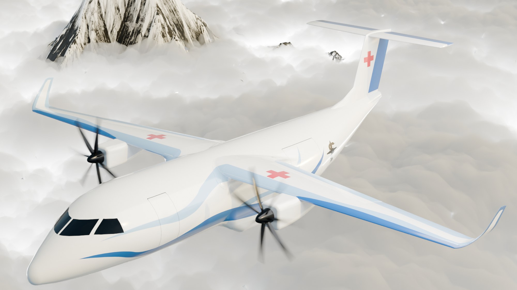 ASCLERA ist ein medizinisches Evakuierungs- und Ambulanzflugzeug, das bis zu 15 Patientinnen und Patienten über eine Reichweite von 2.500 Kilometern transportieren kann. Das Design basiert auf einem leistungsstarken zweimotorigen Turboprop-Flugzeug mit modernen Landeklappen und Flugsteuerungssystemen für einen reibungslosen und sicheren Betrieb, selbst auf kurzen, hochgelegenen Start- und Landebahnen. Die Kabine zeichnet sich durch Modularität, schnelle Umkonfiguration und erweiterten Platz durch einen elliptischen Rumpf aus. Doppeltüren und ein schienenbasiertes Ladesystem ermöglichen schnelles Einsteigen und den flexiblen Transport von Patienten mit unterschiedlichen medizinischen Bedürfnissen.