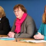 Geldwäschebekämpfung: Kerstin von der Decken, Sabine Sütterlin-Waack und Silke Schneider (v. l.) stellten das Konzept der Task Force auf einer Pressekonferenz vor.